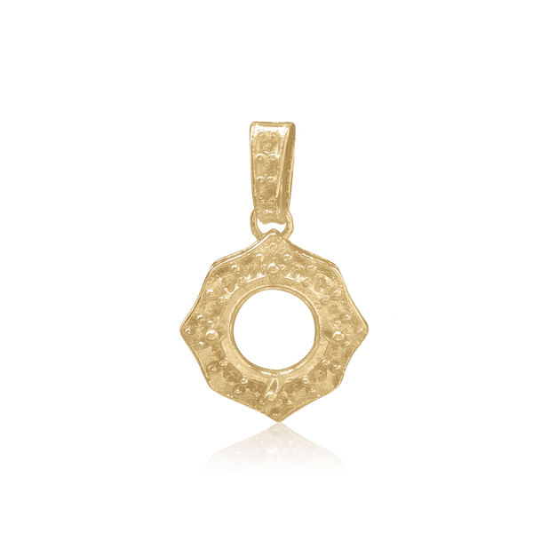 Round Decorative Four Prong Pendant in 14K Gold (5.20 mm - 12.00 mm)