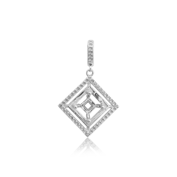 Square Cluster Fancy Pendant in Sterling Silver (4.00 mm - 10.00 mm)