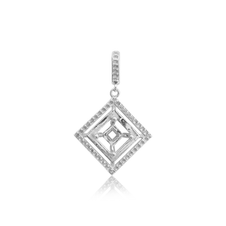 Square Cluster Fancy Pendant in Sterling Silver (4.00 mm - 10.00 mm)