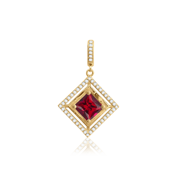 Square Cluster Fancy Pendant in 14K Gold (4.00 mm - 10.00 mm)