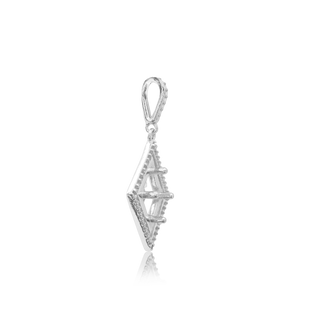 Square Cluster Fancy Pendant in Sterling Silver (4.00 mm - 10.00 mm)