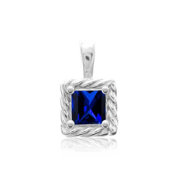 Square Fancy Pendant in Sterling Silver (4.00 mm - 10.00 mm)