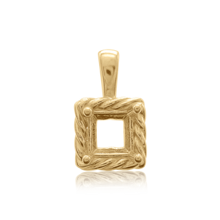 Square Fancy Pendant in 14K Gold (4.00 mm - 10.00 mm)