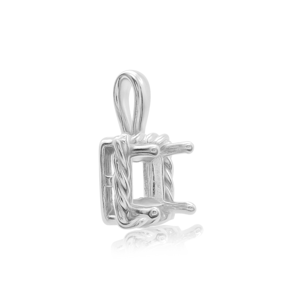 Square Fancy Pendant in Sterling Silver (4.00 mm - 10.00 mm)