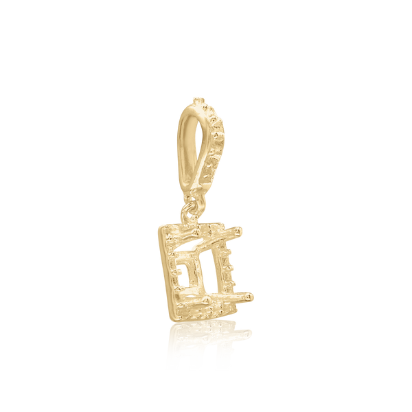 Square Four Prong Halo Pendant in 14K Gold (4.50 mm - 10.00 mm)