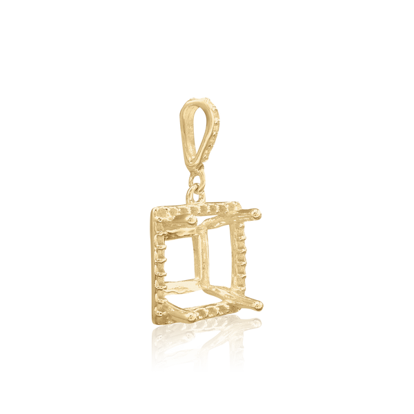 Square Four Prong Halo Pendant in 14K Gold (4.50 mm - 10.00 mm)