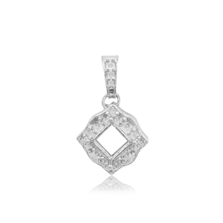 Square Cluster Pendant in Sterling Silver (4.00 mm - 10.00 mm)