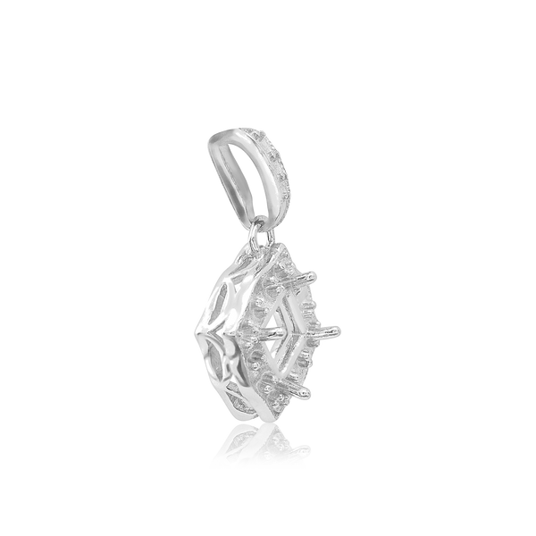 Square Cluster Pendant in Sterling Silver (4.00 mm - 10.00 mm)