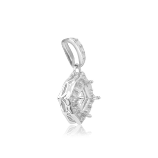 Square Cluster Pendant in Sterling Silver (4.00 mm - 10.00 mm)