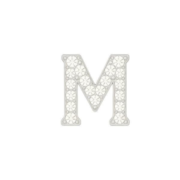 Large Initial Charm with Lab Grown Diamonds Finding in 14K Gold (8 mm)