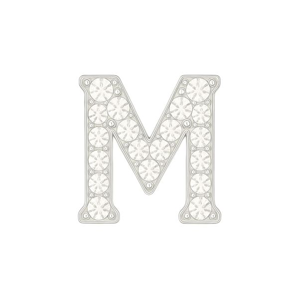 Large Initial Charm with Natural Diamonds Finding in 14K Gold (8 mm)