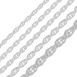 Bulk / Spooled Machine Rope Chain in Sterling Silver (1.60 mm - 3.50 mm)