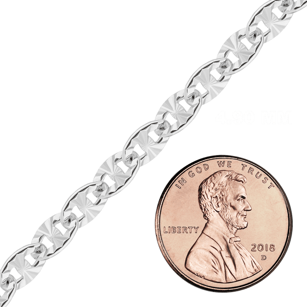 Bulk / Spooled Mariner Cable Chain in Sterling Silver (2.60 mm - 6.10 mm)