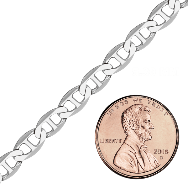 Bulk / Spooled Mariner Curb Chain in Sterling Silver (2.30 mm - 7.80 mm)