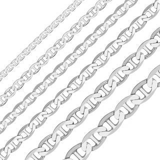 Bulk / Spooled Mariner Curb Chain in Sterling Silver (2.30 mm - 7.80 mm)