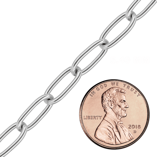 Bulk / Spooled Medium Elongated Cable Chain in Sterling Silver (1.60 mm - 5.40 mm)