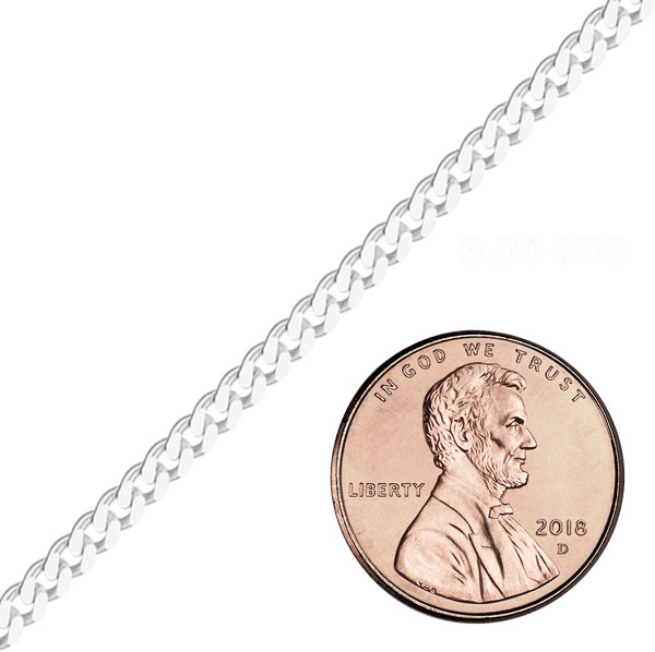 Bulk / Spooled Classic Curb Chain in Sterling Silver (0.90 mm - 10.30 mm)