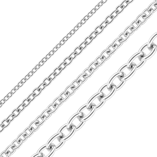 Bulk / Spooled Medium Round Cable Chain in 14K White Gold (1.05 mm - 3.25 mm)