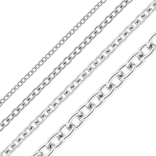 Bulk / Spooled Medium Round Cable Chain in 14K White Gold (1.05 mm - 3.25 mm)