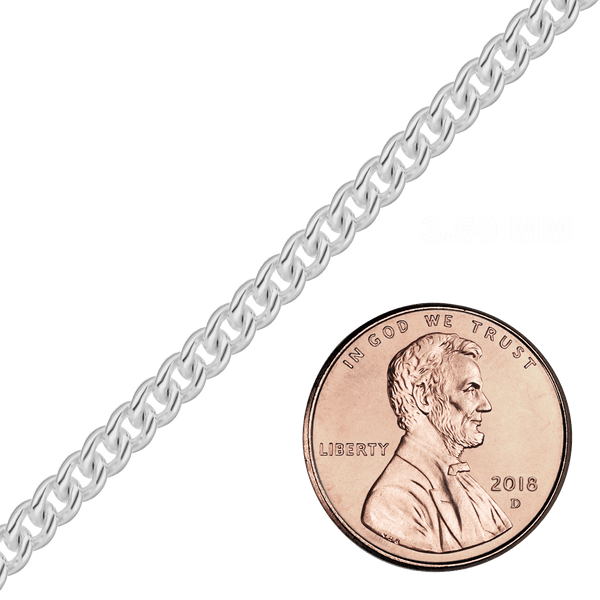 Bulk / Spooled Medium Round Curb Chain in Sterling Silver (1.20 mm - 6.40 mm)