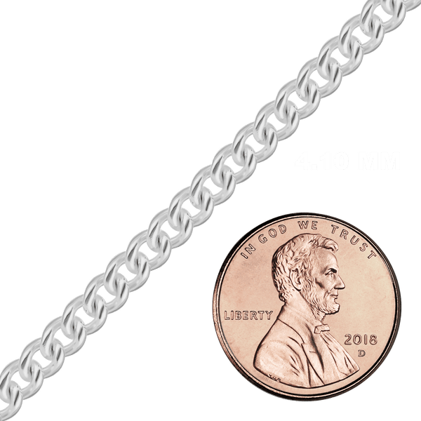 Bulk / Spooled Medium Round Curb Chain in Sterling Silver (1.20 mm - 6.40 mm)