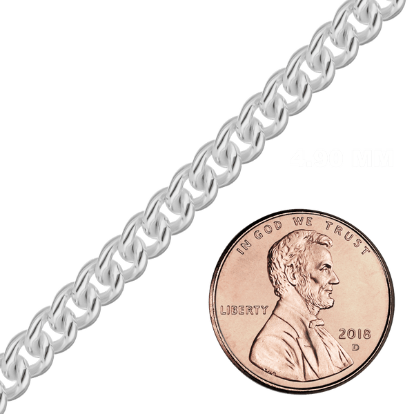 Bulk / Spooled Medium Round Curb Chain in Sterling Silver (1.20 mm - 6.40 mm)