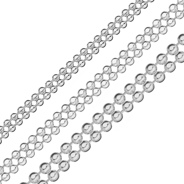 Bulk / Spooled Multi-Row Bead Chain in Sterling Silver (2.00 mm - 3.00 mm)