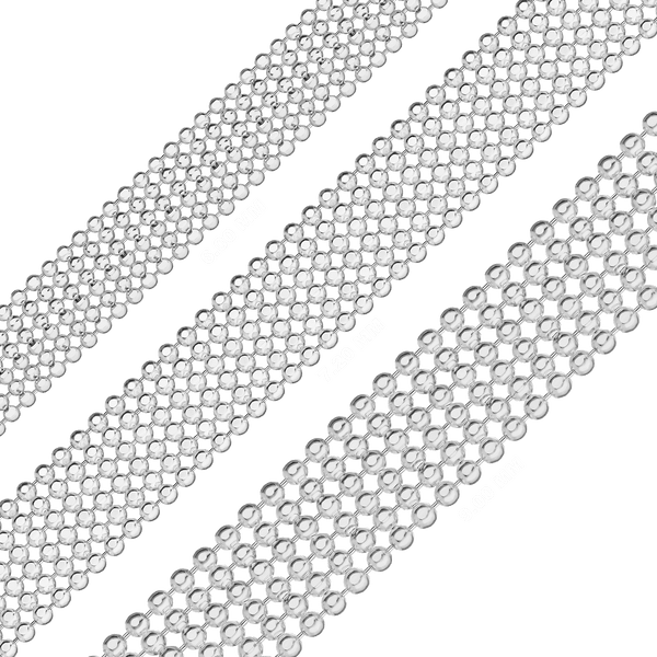 Bulk / Spooled Multi-Row Bead Chain in Sterling Silver (6.00 mm - 9.00 mm)