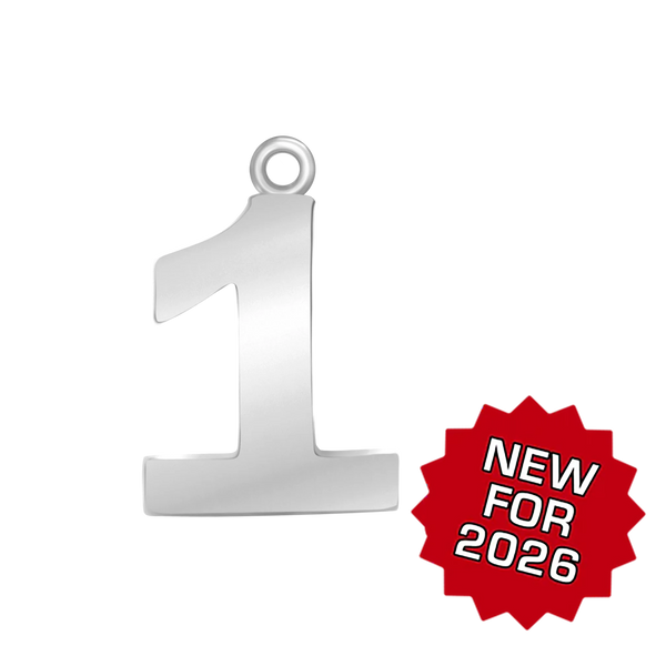 Classic Number Pendants in Sterling Silver (20 mm)