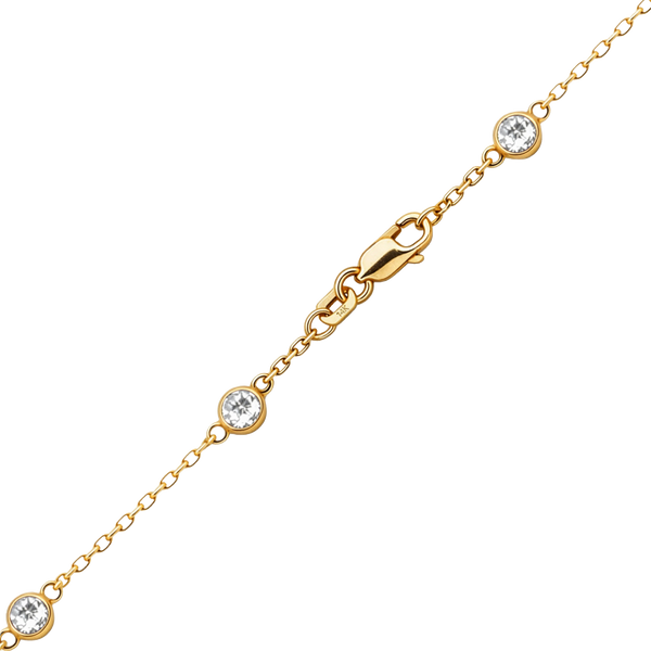 Finished Diamond by the Yard Cable Chain Bracelet in 14K Yellow Gold with Natural Diamonds