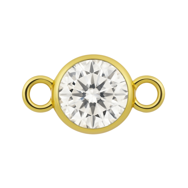 Diamond or Gemstone Bezel Bracelet/Necklace Charm in 14K Yellow Gold