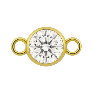 Diamond or Gemstone Bezel Bracelet/Necklace Charm in 14K Yellow Gold