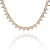 Tennis Necklace with Natural Diamond Stones (April Birthstones) in 14K Gold (1.75 mm - 4.0 mm)