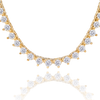 Tennis Necklace with Natural Diamond Stones (April Birthstones) in 14K Gold (1.75 mm - 4.0 mm)