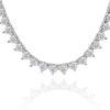 Tennis Necklace with Natural Diamond Stones (April Birthstones) in 14K Gold (1.75 mm - 4.0 mm)