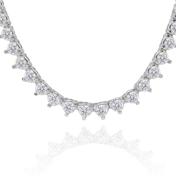 Tennis Necklace with Natural Diamond Stones (April Birthstones) in 14K Gold (1.75 mm - 4.0 mm)