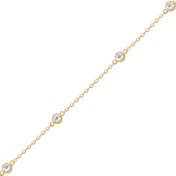Bulk / Spooled Diamond by the Yard Cable Chain in 14K Yellow Gold (Diamond Bezel: Every 1.5")