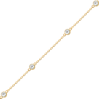 Bulk / Spooled Diamond by the Yard Cable Chain in 14K Yellow Gold (Diamond Bezel: Every 1.5")