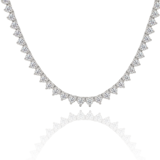 Tennis Necklace with Natural Diamond Stones (April Birthstones) in 14K Gold (1.75 mm - 4.0 mm)