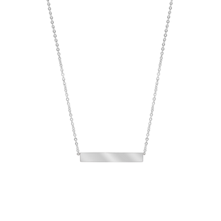 Bar Necklace with Optional Engraving in Sterling Silver (18" Chain)