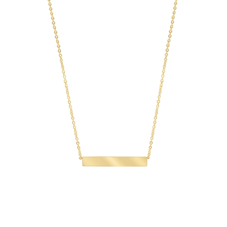 Bar Necklace with Optional Engraving in 14K Yellow Gold (18" Chain)