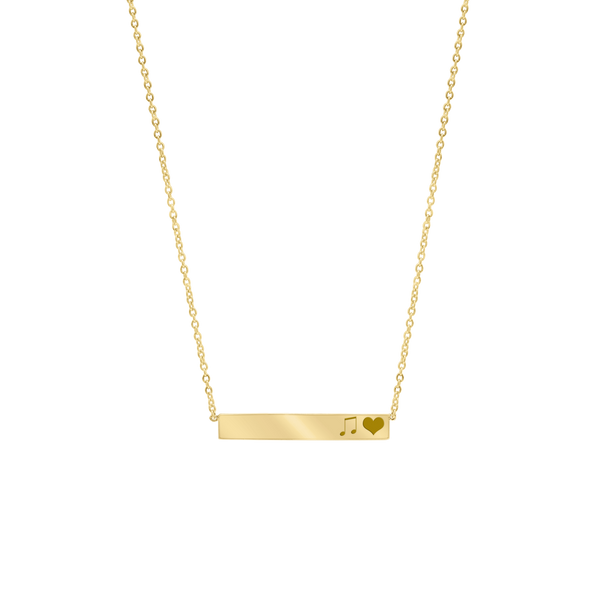 Bar Necklace with Optional Engraving in 14K Yellow Gold (18" Chain)