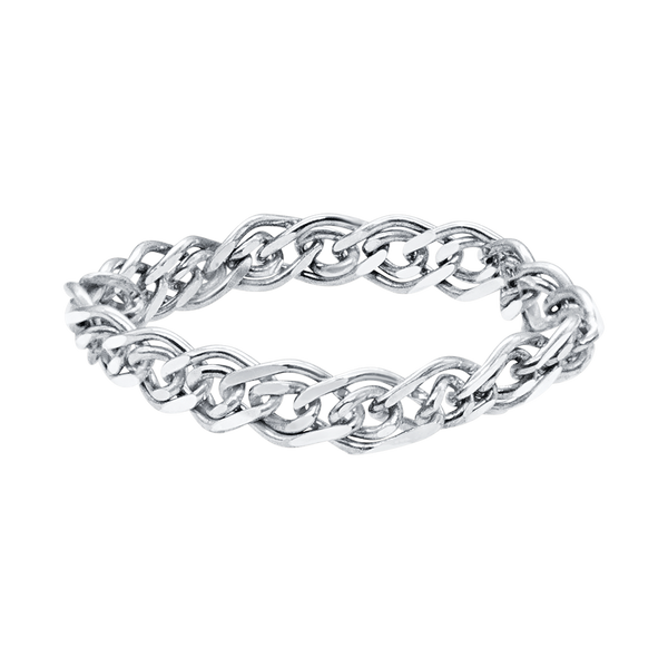 Nonna Chain Ring in Sterling Silver (Sizes 4-12) (3.4 mm - 6.3 mm)