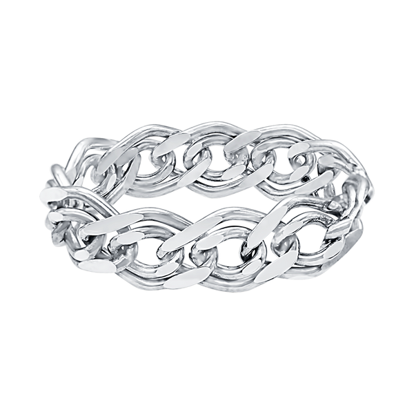Nonna Chain Ring in Sterling Silver (Sizes 4-12) (3.4 mm - 6.3 mm)