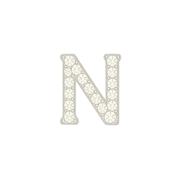 Large Initial Charm with Natural Diamonds Finding in 14K Gold (8 mm)