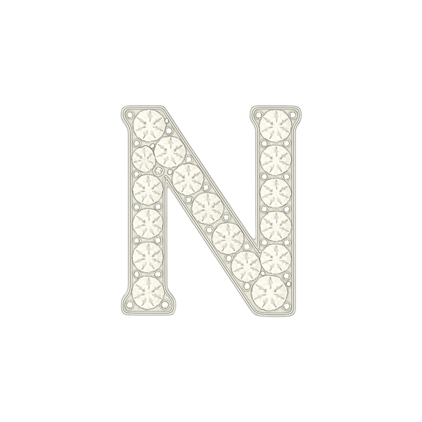 Large Initial Charm with Natural Diamonds Finding in 14K Gold (8 mm)