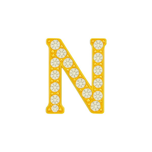 Large Initial Charm with Natural Diamonds Finding in 14K Gold (8 mm)