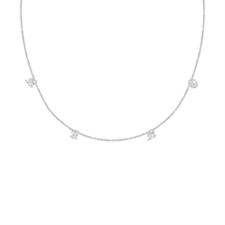 Hanging Old English Necklace in 14K White Gold (18" Chain)