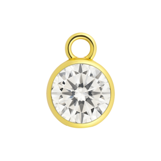 Diamond or Gemstone Bezel Drop Charm in 14K Yellow Gold