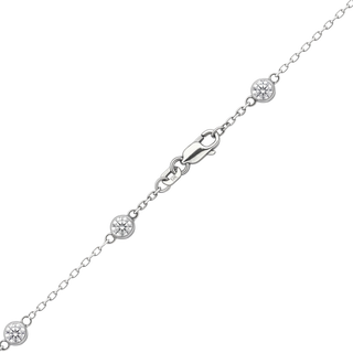 Finished Diamond by the Yard Cable Chain Bracelet in 14K White Gold with Natural Diamonds